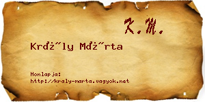 Krály Márta névjegykártya