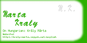 marta kraly business card